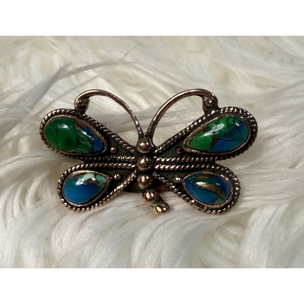 Stunning Peacock Dalia And Copper Ring
